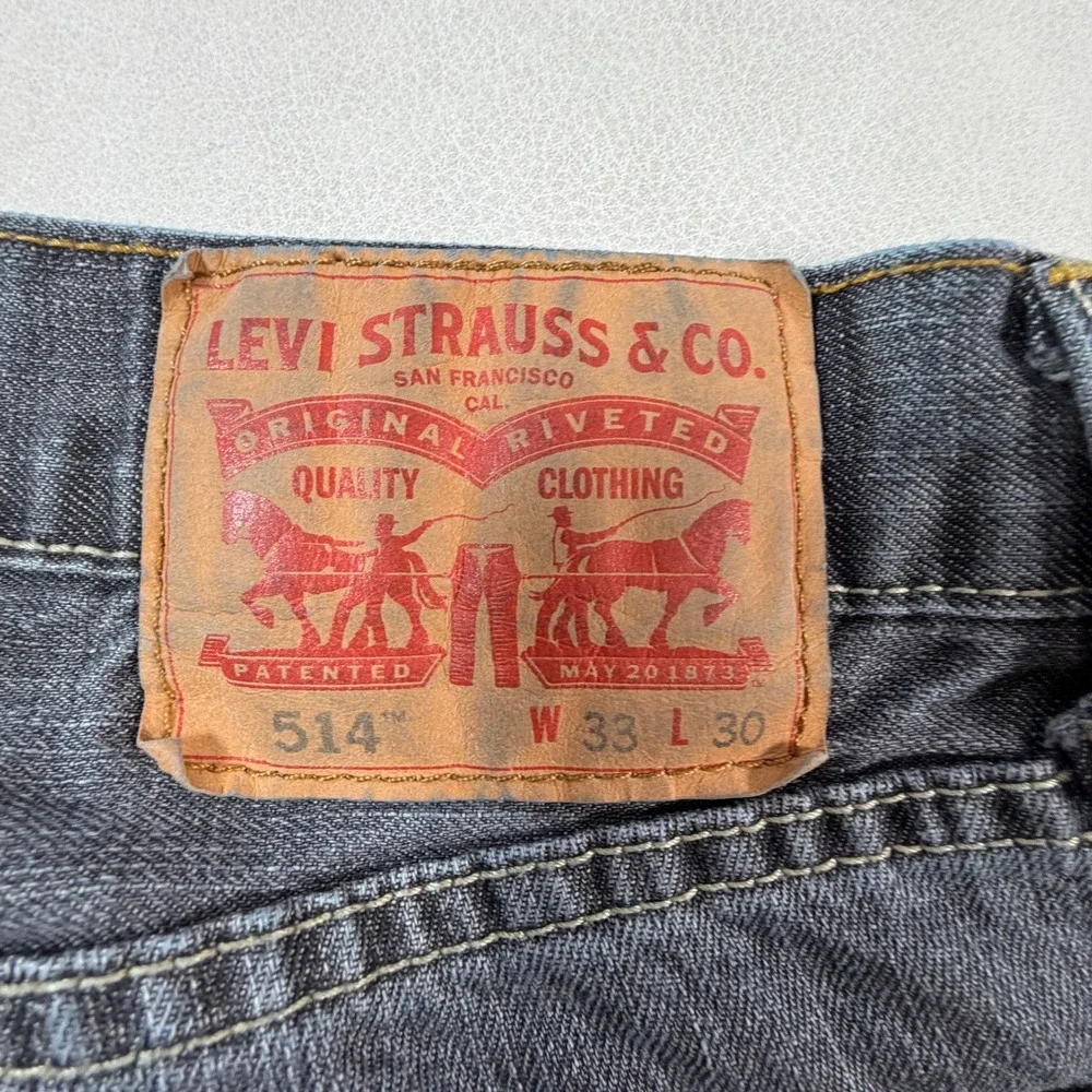 Levis 514 Straight Fit Jeans Mens 31x30‎ Gray Denim Pants Classic 5-Pocket